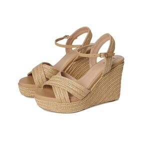 MIA Alouette Natural Jute Espadrille Wedge Sandals tan - 9M